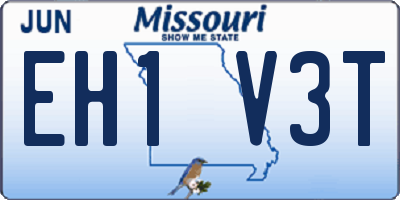 MO license plate EH1V3T