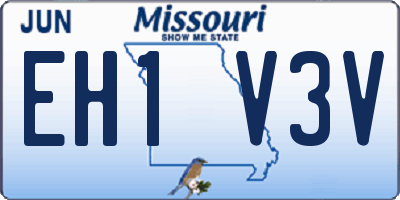 MO license plate EH1V3V