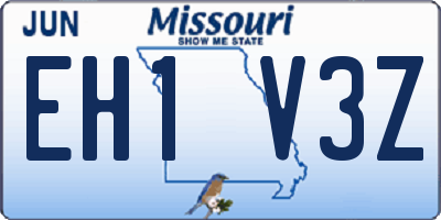MO license plate EH1V3Z