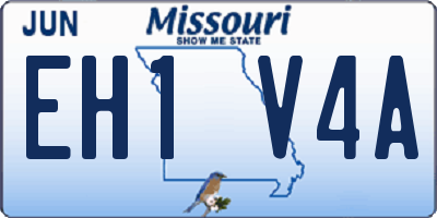 MO license plate EH1V4A