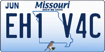 MO license plate EH1V4C