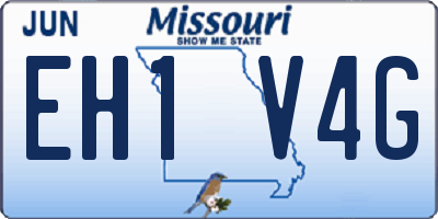 MO license plate EH1V4G