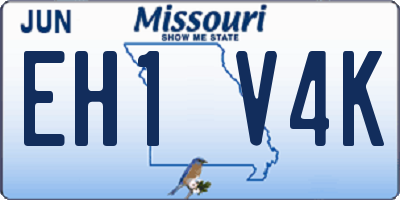 MO license plate EH1V4K