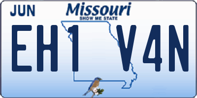 MO license plate EH1V4N