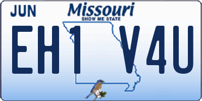MO license plate EH1V4U