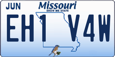 MO license plate EH1V4W