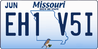 MO license plate EH1V5I