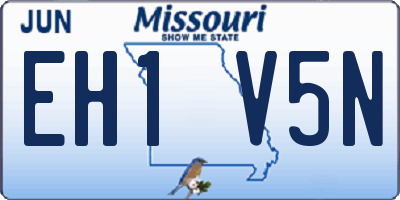 MO license plate EH1V5N