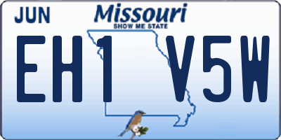 MO license plate EH1V5W