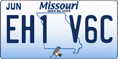 MO license plate EH1V6C