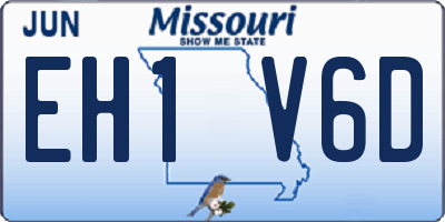 MO license plate EH1V6D