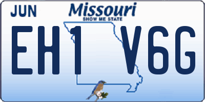 MO license plate EH1V6G