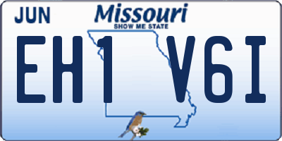 MO license plate EH1V6I