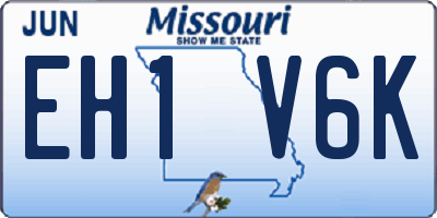 MO license plate EH1V6K