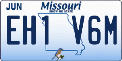 MO license plate EH1V6M