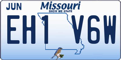 MO license plate EH1V6W