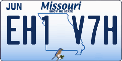 MO license plate EH1V7H