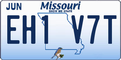 MO license plate EH1V7T