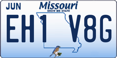 MO license plate EH1V8G