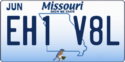 MO license plate EH1V8L