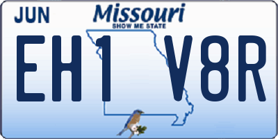 MO license plate EH1V8R