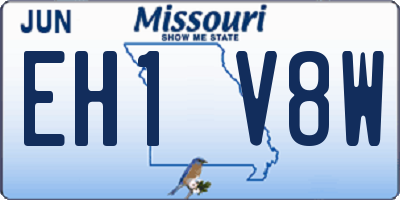 MO license plate EH1V8W