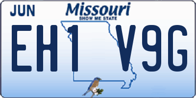 MO license plate EH1V9G