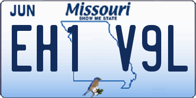 MO license plate EH1V9L