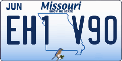 MO license plate EH1V9O