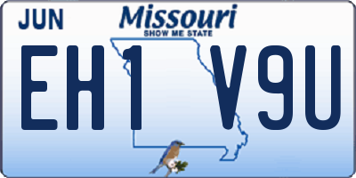 MO license plate EH1V9U