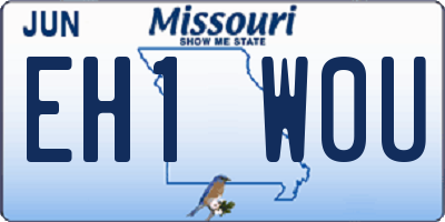 MO license plate EH1W0U