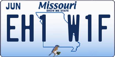 MO license plate EH1W1F