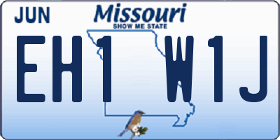 MO license plate EH1W1J