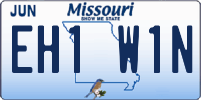 MO license plate EH1W1N