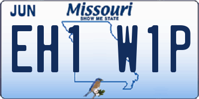 MO license plate EH1W1P