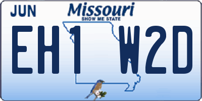 MO license plate EH1W2D