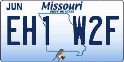 MO license plate EH1W2F