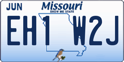 MO license plate EH1W2J