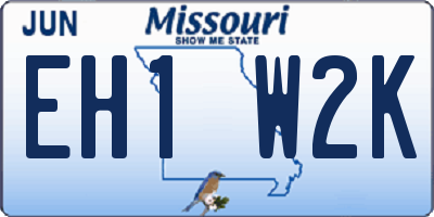 MO license plate EH1W2K