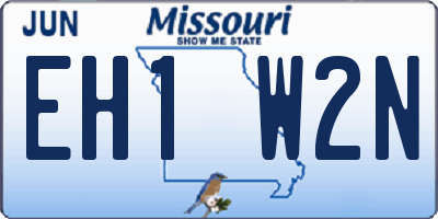 MO license plate EH1W2N