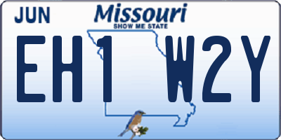 MO license plate EH1W2Y