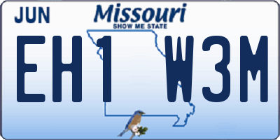MO license plate EH1W3M