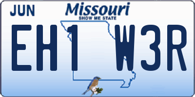 MO license plate EH1W3R