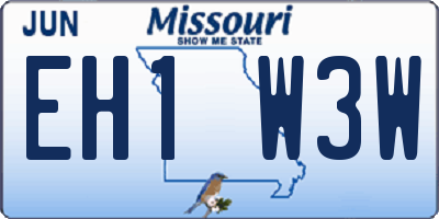 MO license plate EH1W3W
