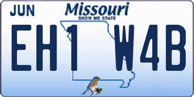 MO license plate EH1W4B