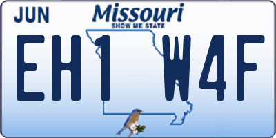 MO license plate EH1W4F