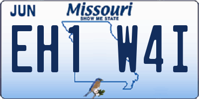 MO license plate EH1W4I