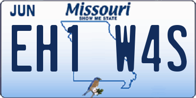 MO license plate EH1W4S