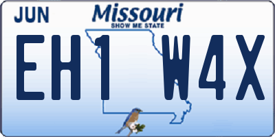 MO license plate EH1W4X