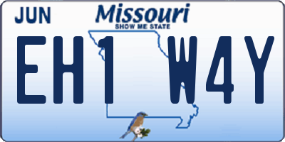 MO license plate EH1W4Y